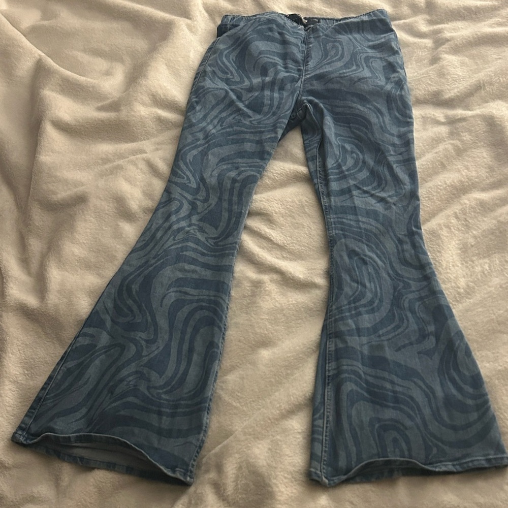 Hollister Blue Ultra High-Rise Jeans M marble swirl